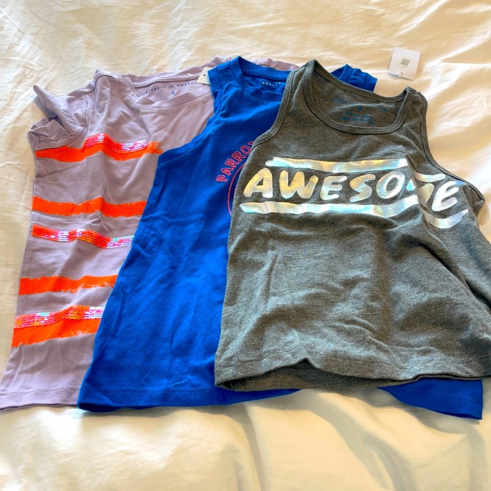 3 Girls size 6 tops.